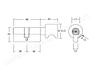 Bezpečnostní cylindrická vložka  WINKHAUS ON-tra 09/5 N, (28+40) s knoflíkem, 3 klíče