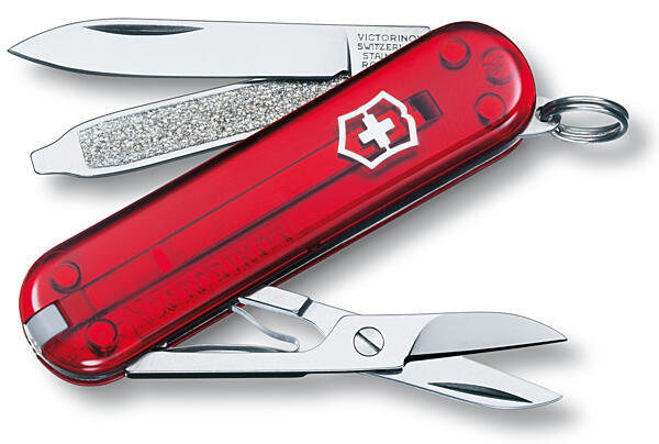 Kapesní nůž VICTORINOX Classic SD - červený transparentní